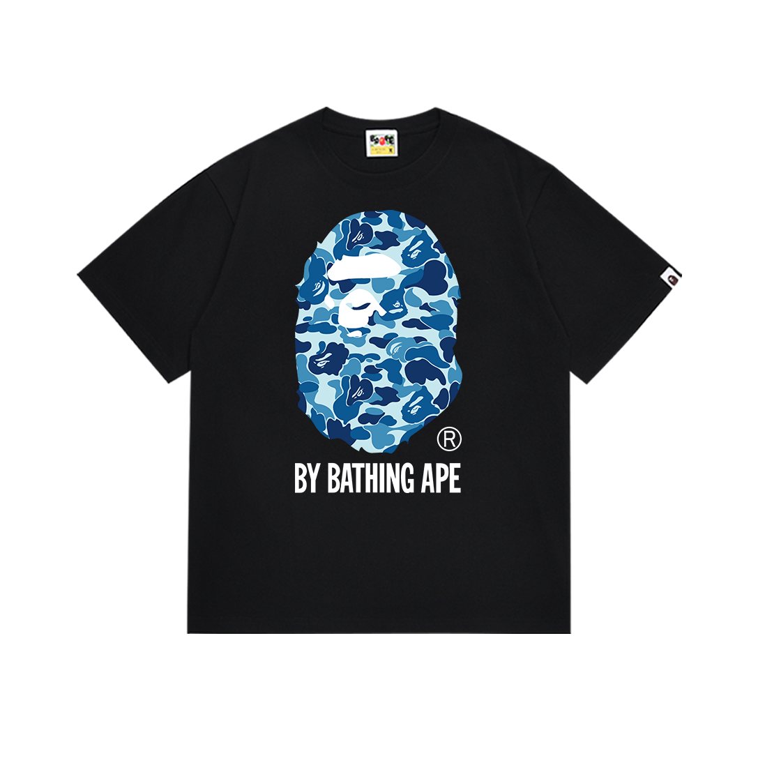 BAPE Blue Camo Ape Head Graphic T-Shirt — front