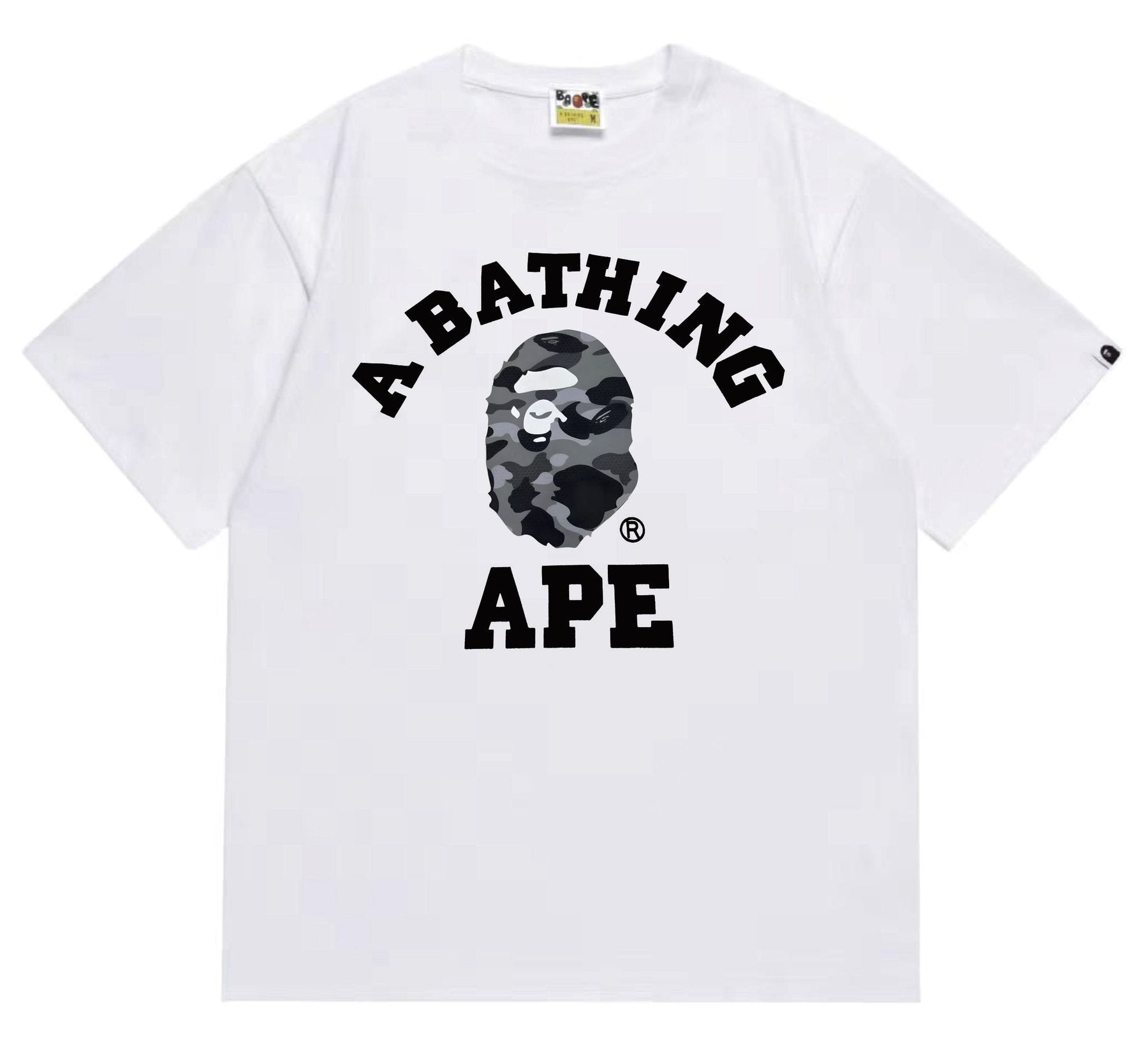 BAPE Grey Camo Ape Head Graphic T-Shirt — front
