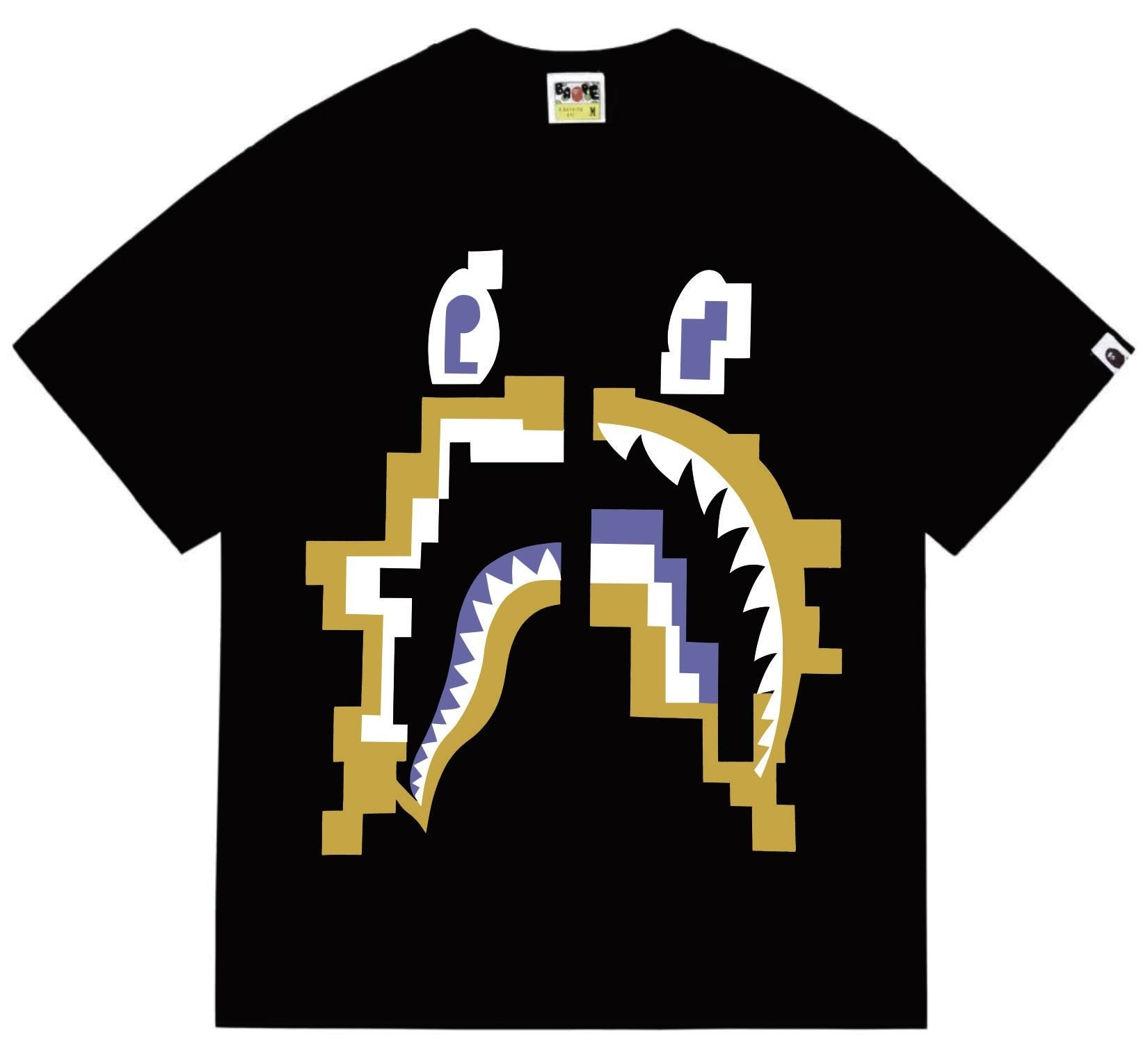BAPE Pixelated Shark Graphic T-Shirt — front