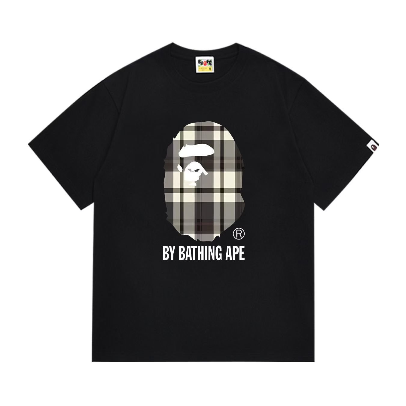 BAPE Plaid Ape Head Graphic T-Shirt — front