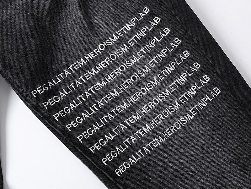 Ksubi Black Washed Graphic Jeans — detail