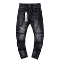 Purple Brand Black Washed Distressed Jeans — hero