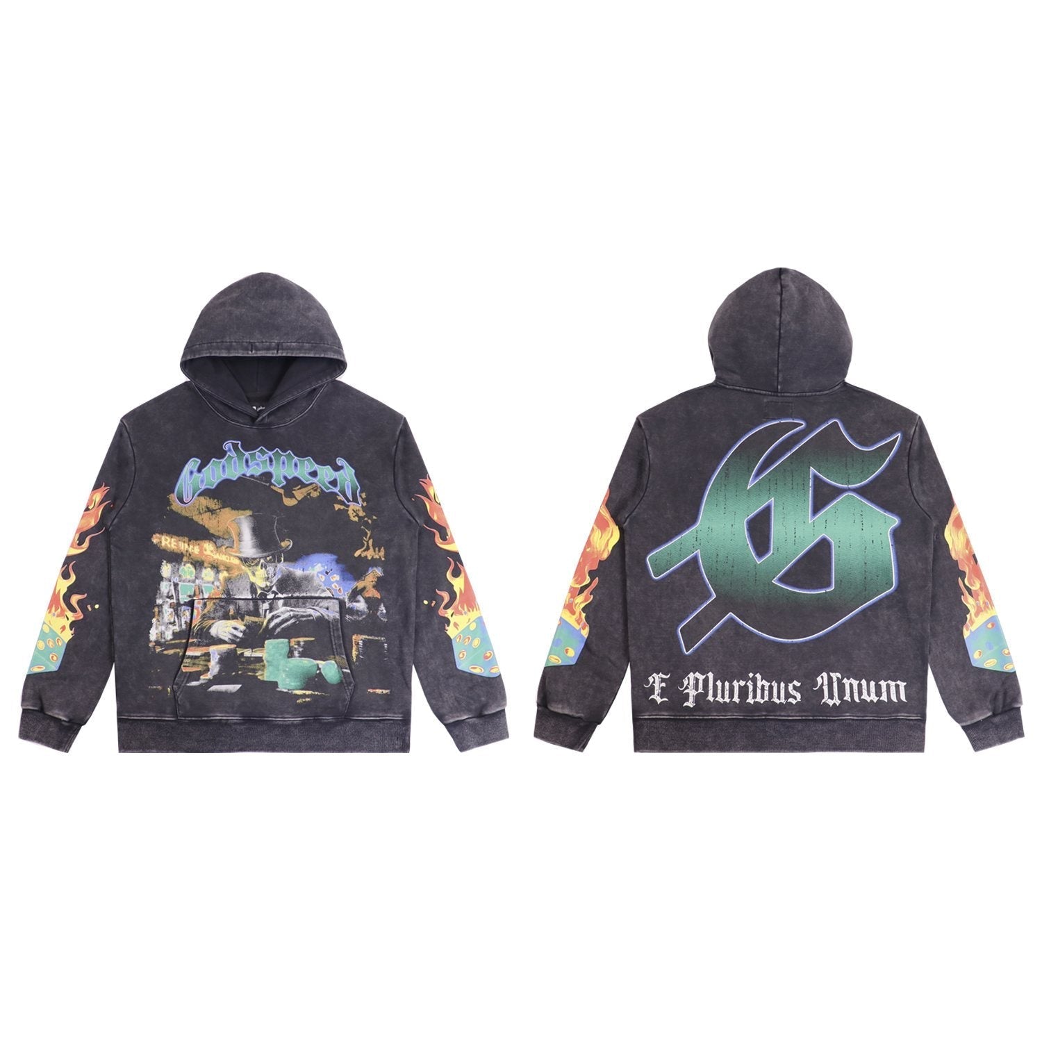 Godspeed Guitar Skeleton Cowboy Graphic Hoodie — comparison