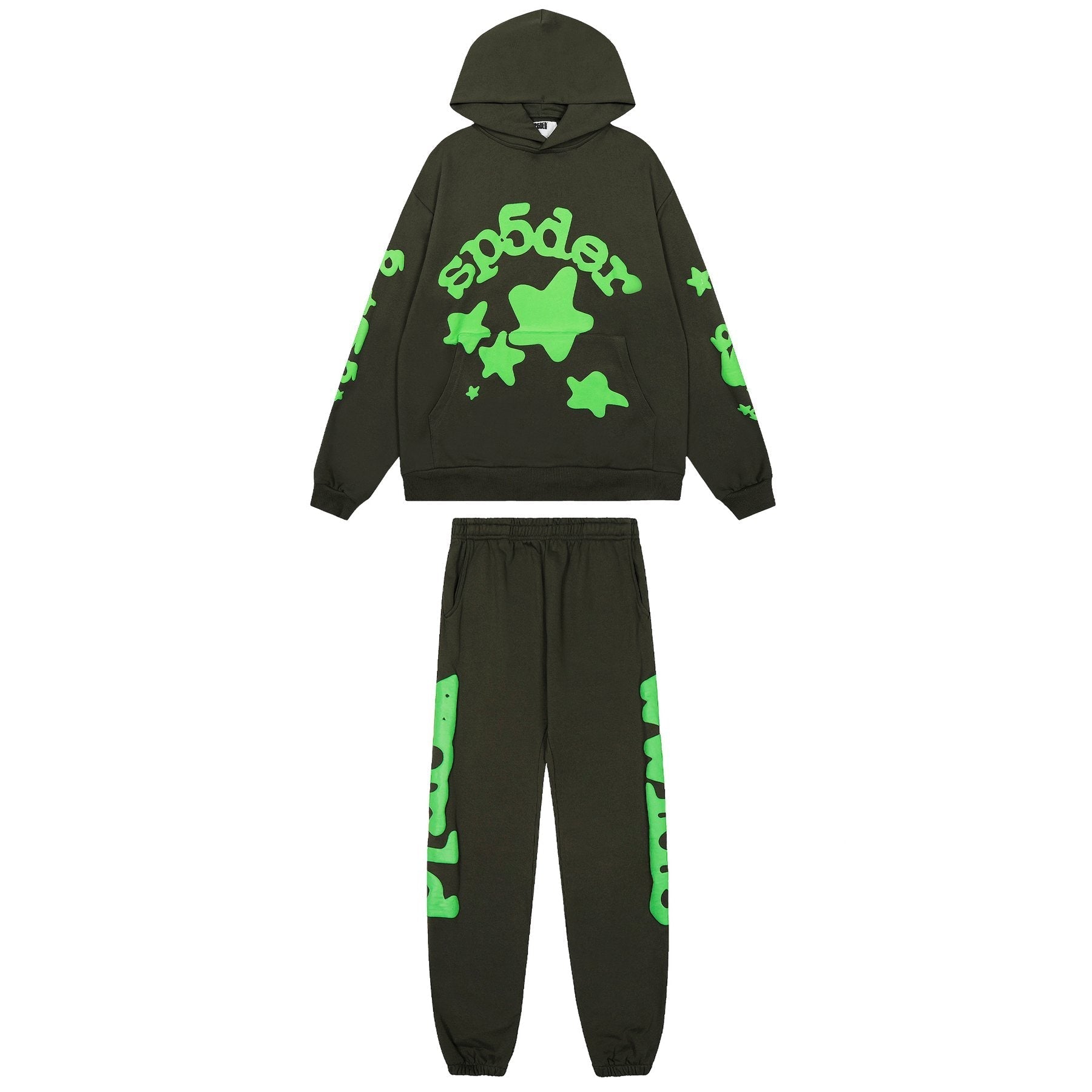 Sp5der Graphic Hoodie & Jogger Matching Set — front