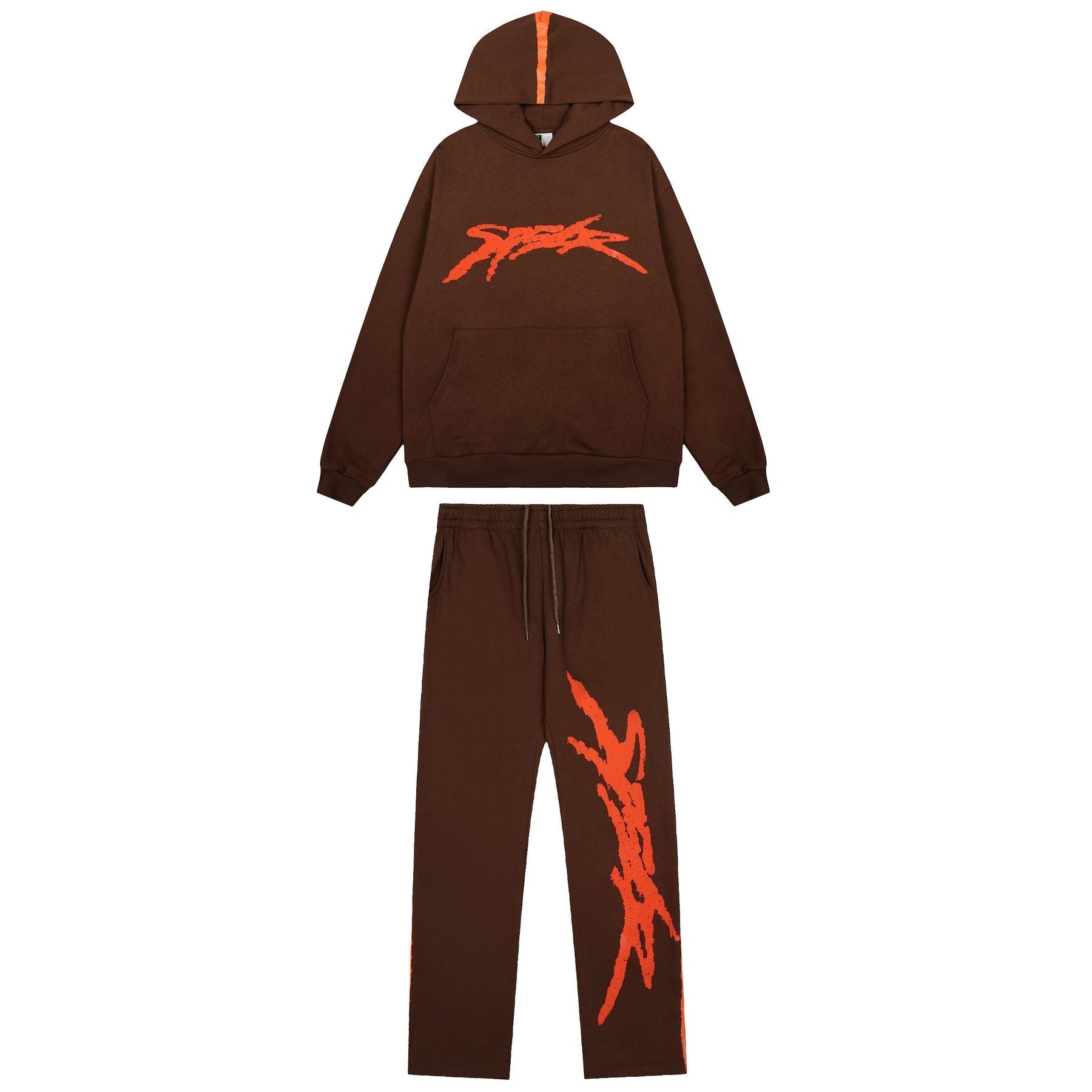 Sp5der Graphic Hoodie & Sweatpants Matching Set — front