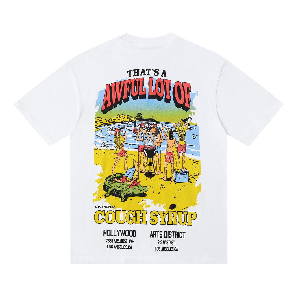 THAT'S A AWFUL LOT OF COUGH SYRUP Surf Graphic Short-Sleeve T-Shirt — back