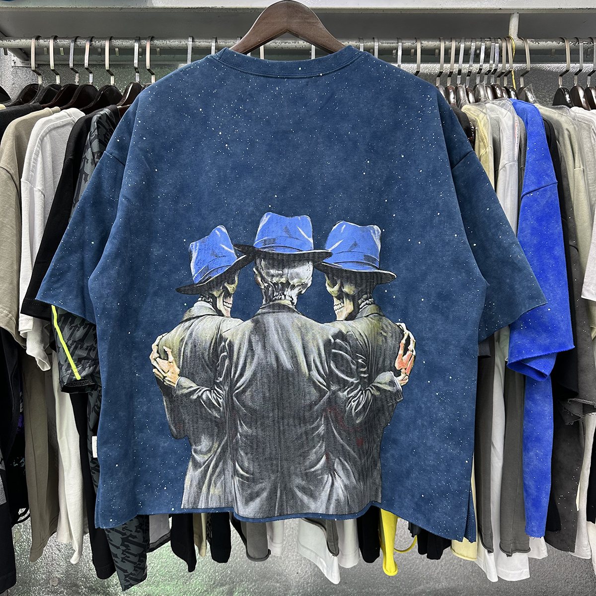 BKYS Revival Rock Skeleton Graphic Short-Sleeve T-Shirt — context