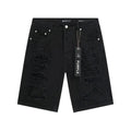 Purple Brand Black Distressed Denim Shorts — front