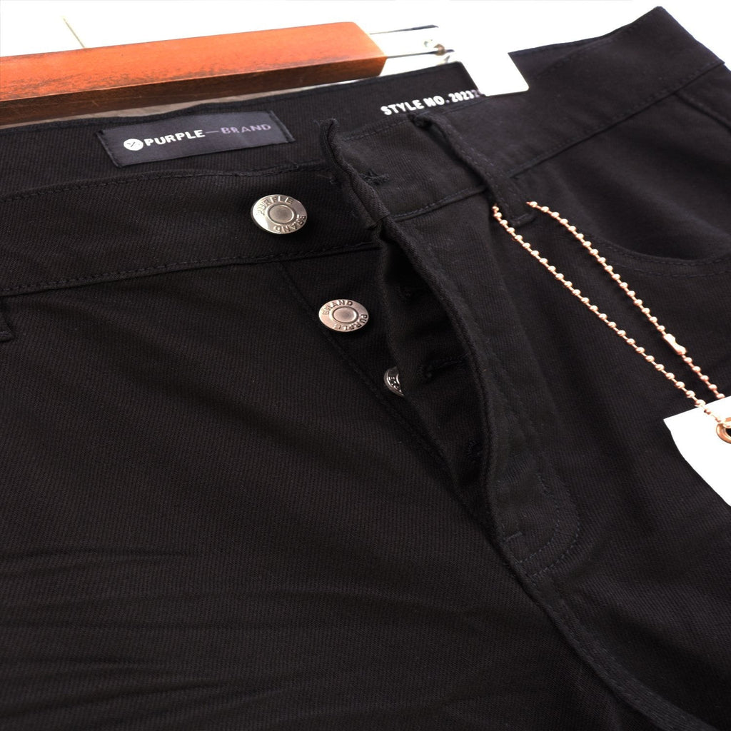 Purple Brand Washed Black Distressed Jeans — detail
