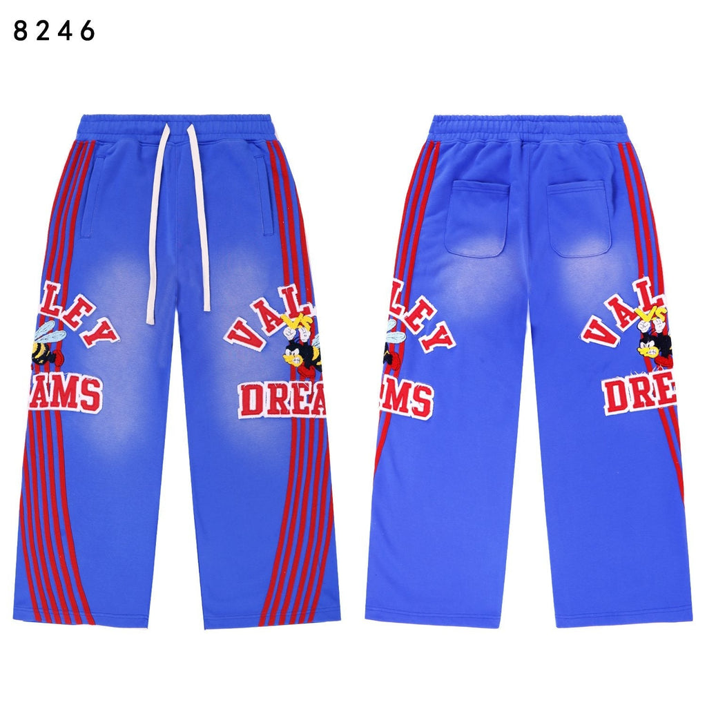 VALE USA Bee Embroidered Striped Hoodie & Sweatpants Set — detail