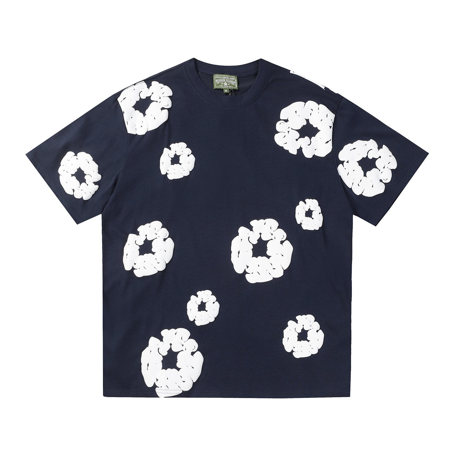 DENIM TEARS All-Over White Flower Print T-Shirt — front