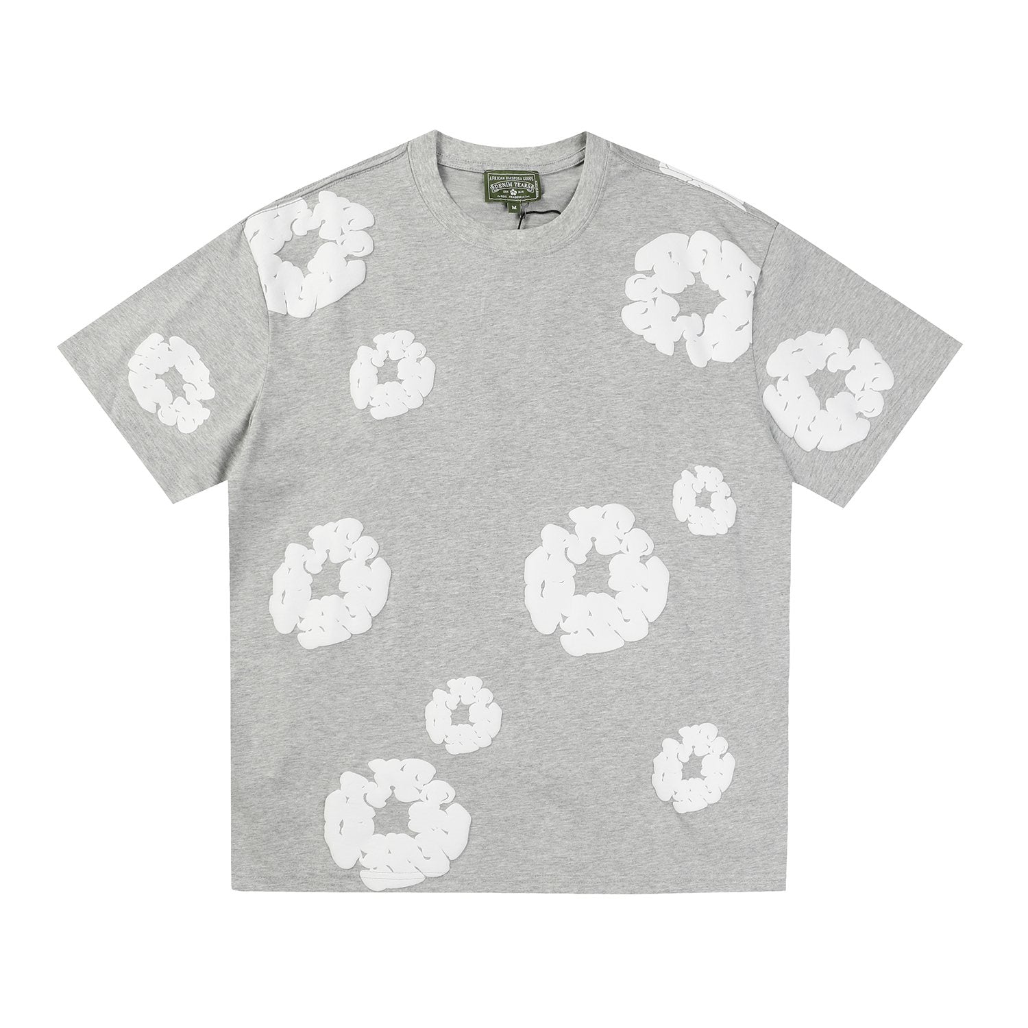 DENIM TEARS All-Over White Flower Print T-Shirt — front