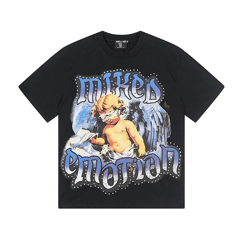 MIXED EMOTION Angel Rhinestone-Style Graphic T-Shirt — hero