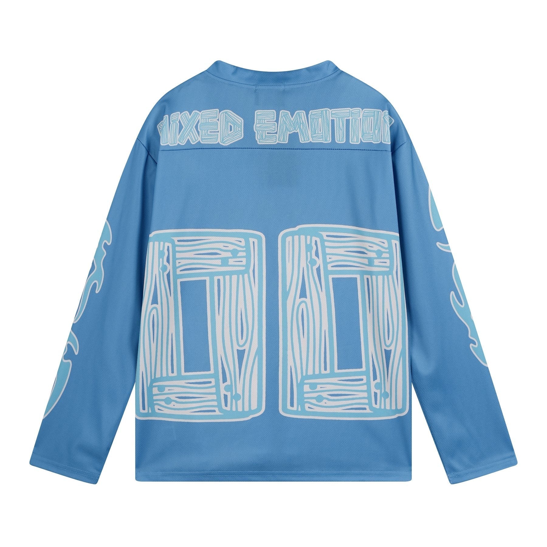 MIXED EMOTION V-Neck Jersey-Style Long-Sleeve T-Shirt — back