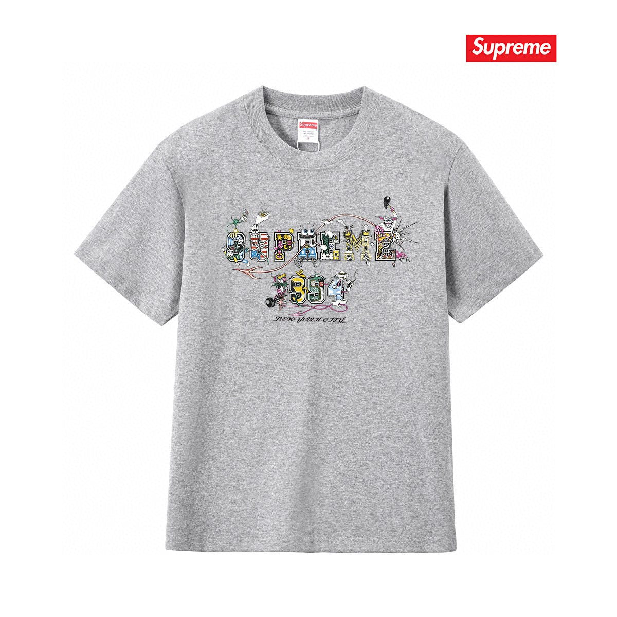 Supreme Cartoon Letter Graphic T-Shirt — front