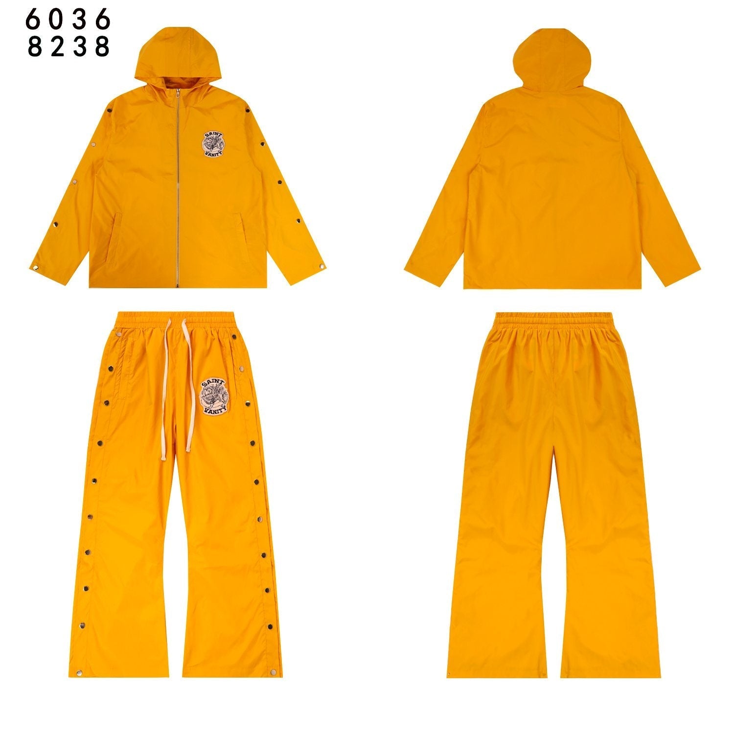 SAINT Vanity Patch Hooded Jacket & Snap-Pant Matching Set — front