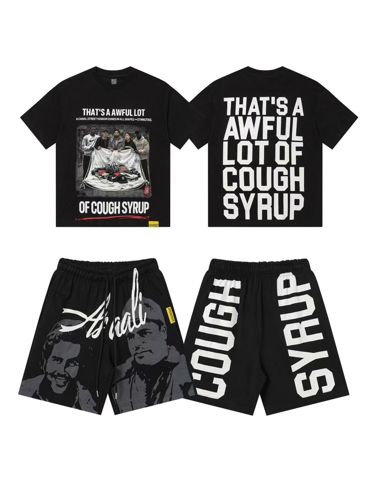 THAT'S A AWFUL LOT OF COUGH SYRUP Photo Graphic Short-Sleeve Set — front