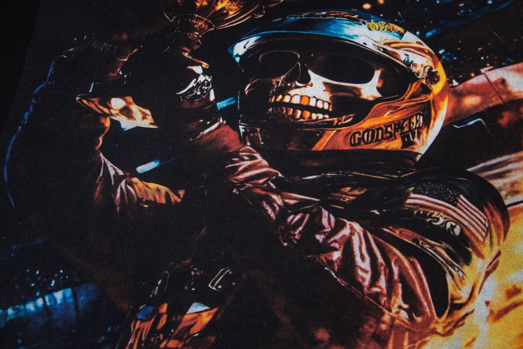 Godspeed Out of Many, One Skull Graphic T-Shirt — detail