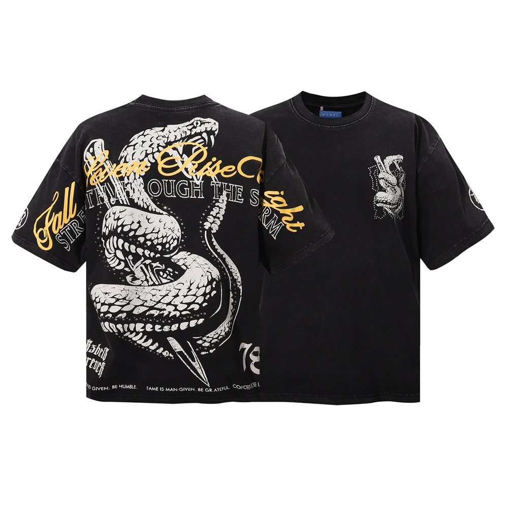 R3BEL Strength Through the Storm Snake Graphic T-Shirt — hero