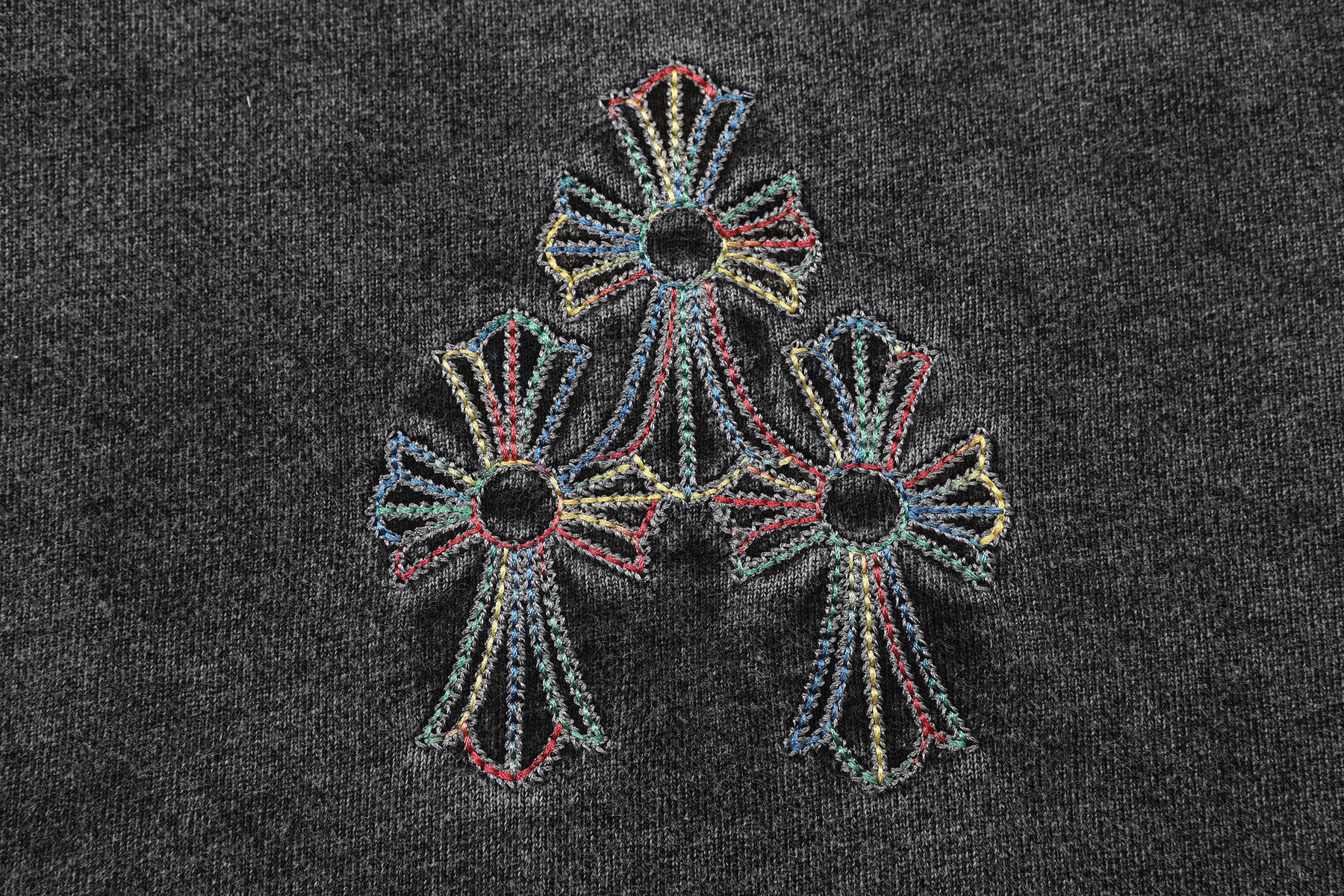 Chrome Hearts Cross Motif Embroidered Crewneck Sweatshirt — detail
