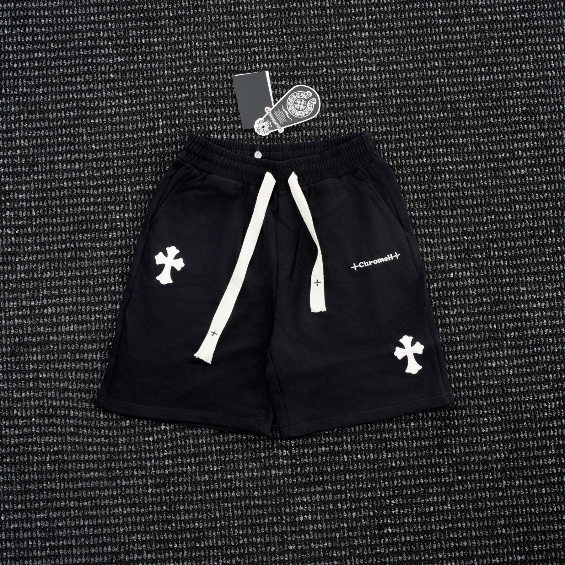 Chrome Hearts Cross Patch Drawstring Shorts — front