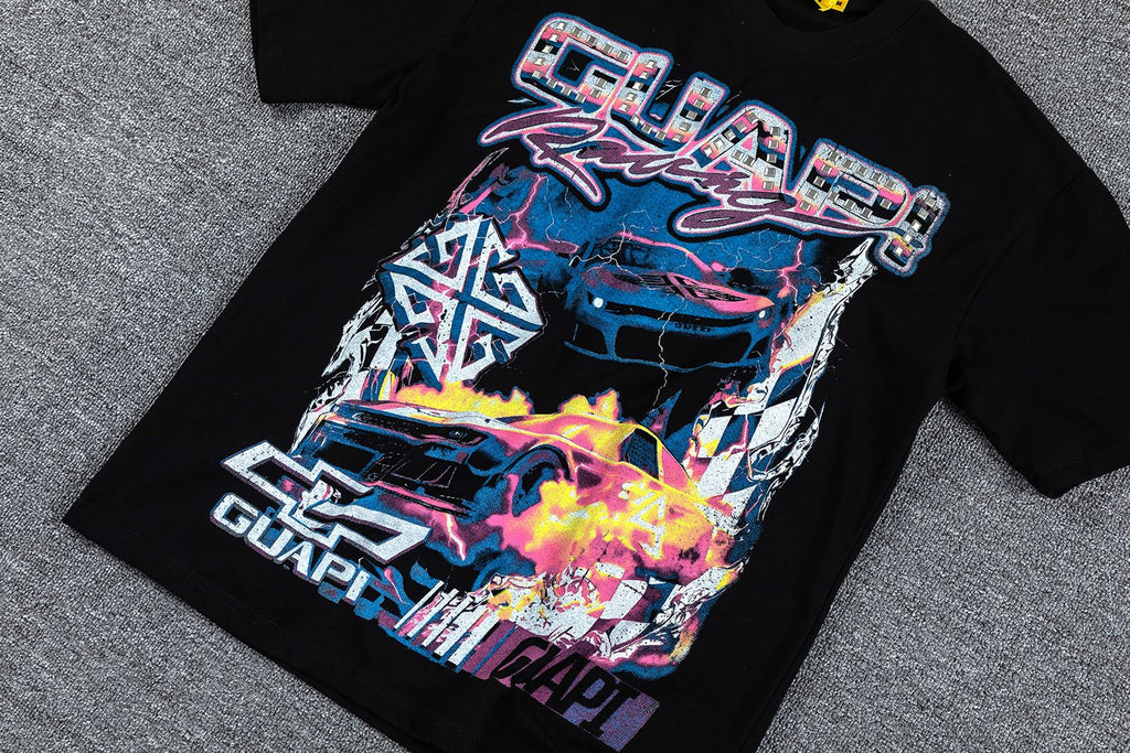 GUAPI Racing Geometric Short-Sleeve T-Shirt — front