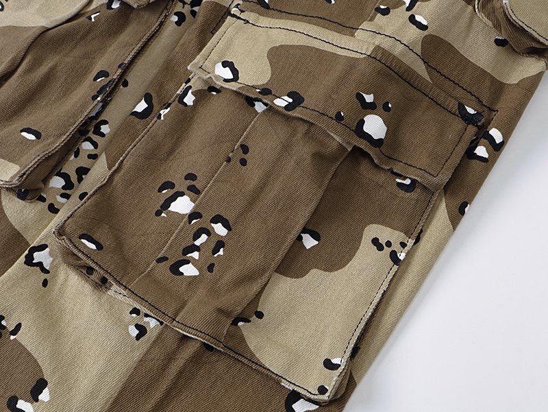 VALABASAS Tan Camo Cargo Pants — detail