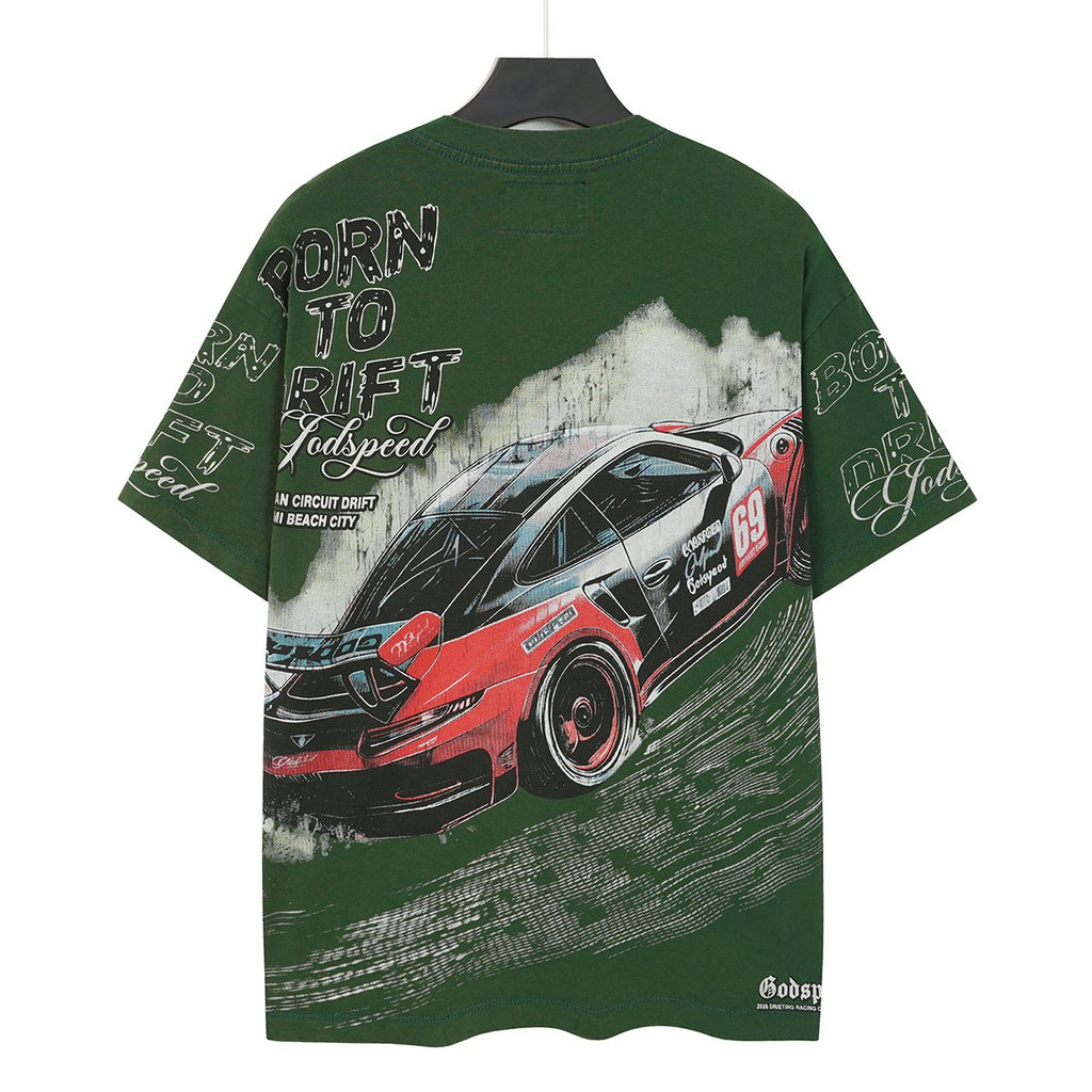 Godspeed Born to Drift Racing Graphic T-Shirt — back