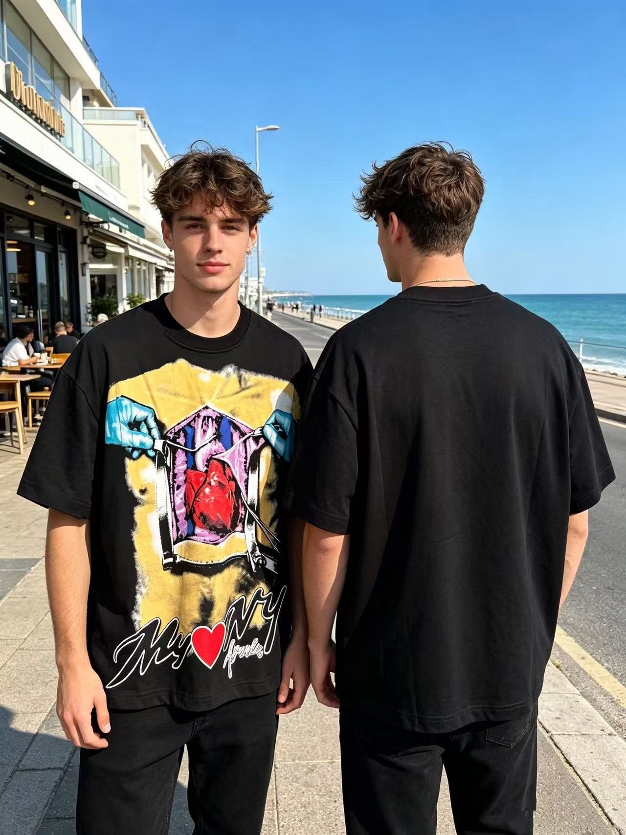 ASAALL Heart Graphic Short-Sleeve T-Shirt — context
