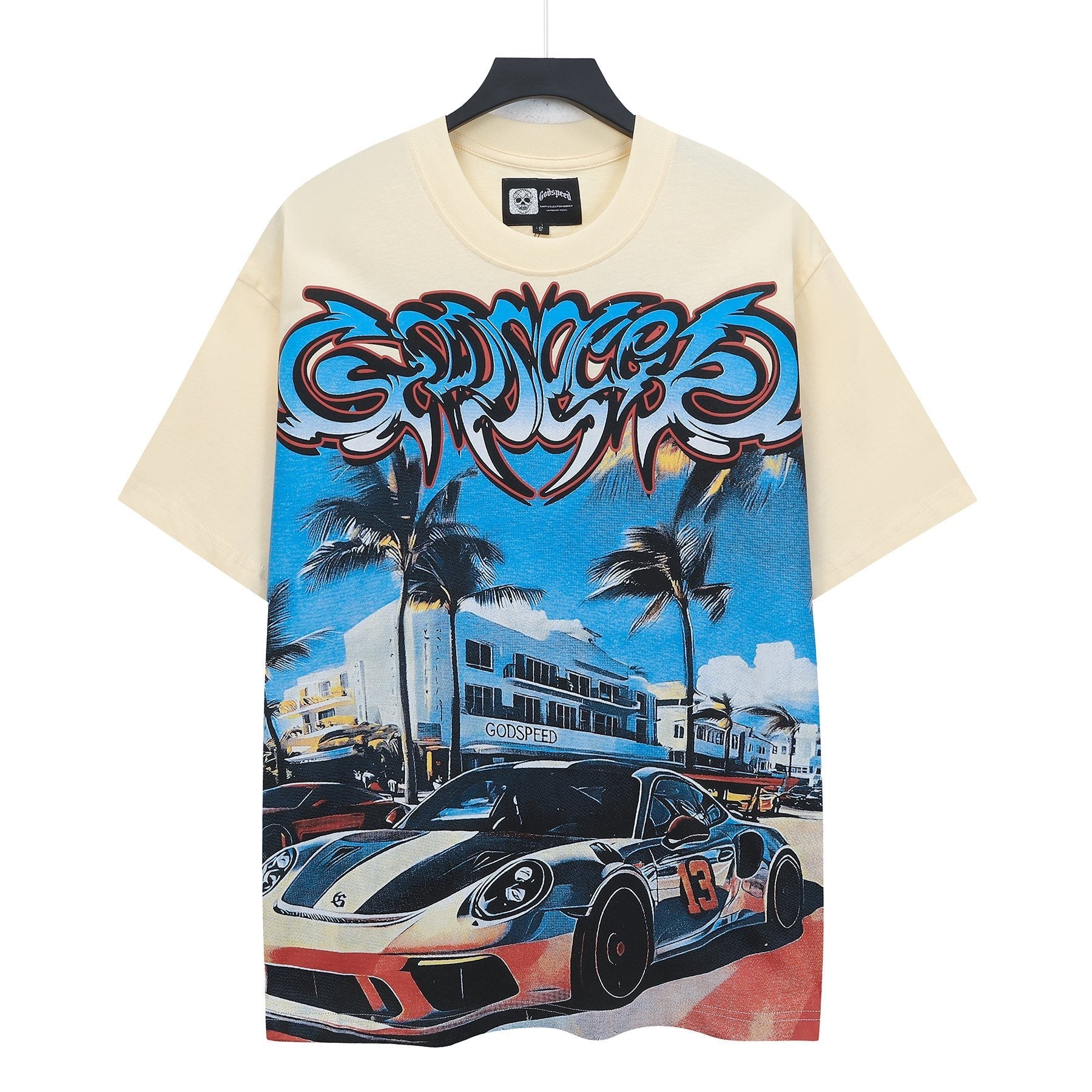 Godspeed Eye Sun Car Palm Graphic T-Shirt — hero